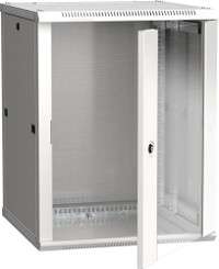 Шкаф настенный 19' LINEA W 15U 600x600мм стеклянная дверь RAL7035 (ITK) LWR3-15U66-GF