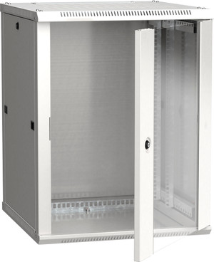 Шкаф настенный 19' LINEA W 15U 600x600мм стеклянная дверь RAL7035 (ITK) LWR3-15U66-GF