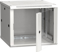 Шкаф настенный 19' LINEA W 9U 600x600мм стеклянная дверь RAL7035 (ITK) LWR3-09U66-GF
