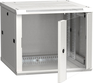 Шкаф настенный 19' LINEA W 9U 600x600мм стеклянная дверь RAL7035 (ITK) LWR3-09U66-GF