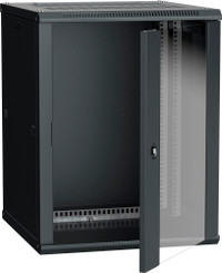 Шкаф настенный 19' LINEA W 12U 600x600мм стеклянная дверь RAL9005 (ITK) LWR5-12U66-GF
