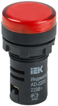 Лампа AD22DS LED матрица 22мм красный 230В (IEK) BLS10-ADDS-230-K04