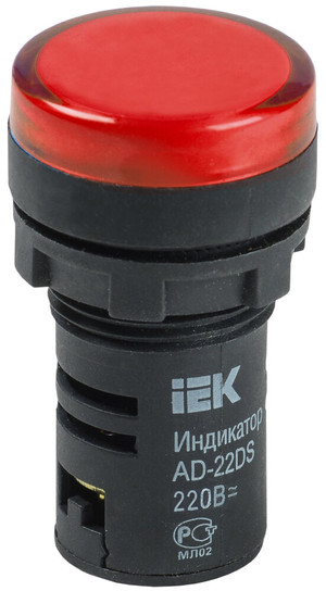 Лампа AD22DS LED матрица 22мм красный 230В (IEK) BLS10-ADDS-230-K04