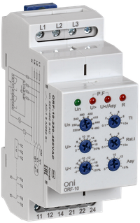 Реле фаз ORF-10 трехфазное 2 контакта 220-460В AC (ONI) ORF-10-220-460VAC