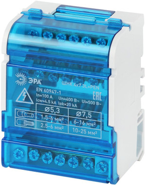 Шины на DIN-рейку в корпусе (кросс-модуль) ШНК 4х7 3L+PEN (ЭРА) Б0043933