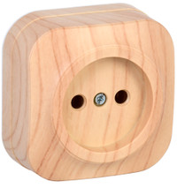 GLORY Розетка одноместная наружная без заземления сосна (IEK) ERH10-K34-10