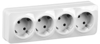 GLORY Розетка четырехместная наружная с заземлением белая (IEK) ERH41-K01-16
