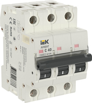 ARMAT Выключатель автоматический трехполюсный C 40А M10N (IEK) AR-M10N-3-C040