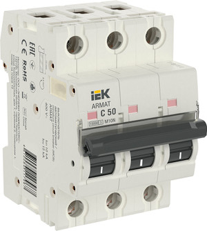 ARMAT Выключатель автоматический трехполюсный C 50А M10N (IEK) AR-M10N-3-C050