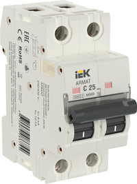 ARMAT Выключатель автоматический двухполюсный C 25А M06N (IEK) AR-M06N-2-C025