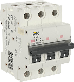 ARMAT Выключатель автоматический трехполюсный C 10А M06N (IEK) AR-M06N-3-C010