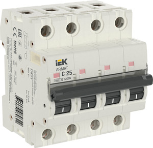 ARMAT Выключатель автоматический четырехполюсный C 25А M06N (IEK) AR-M06N-4-C025