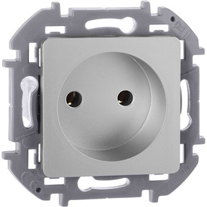 Розетка 1-местная без заземления без защитных шторок 16А алюминий INSPIRIA (IEK) 673712