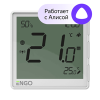Терморегулятор универсальный белый, с модулем Zigbee, с питанием 230, со встроенным датчиком влажности, с возможностью подключения датчика пола (ENGO) EONE-230W