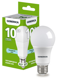 Лампа светодиодная A60 груша 10Вт 230В 6500К E27 GENERICA (IEK) LL-A60-10-230-65-E27-G