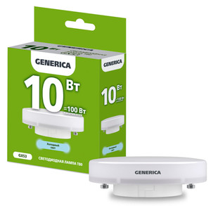 Лампа светодиодная T80 таблетка 10Вт 230В 6500К GX53 GENERICA (IEK) LL-T80-10-230-65-GX53-G
