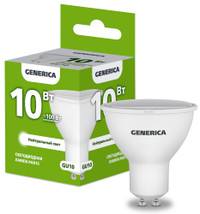 Лампа светодиодная PAR16 софит 10Вт 230В 4000К GU10 GENERICA (IEK) LL-PAR16-10-230-40-GU10-G