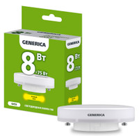 Лампа светодиодная T80 таблетка 8Вт 230В 3000К GX53 GENERICA (IEK) LL-T80-08-230-30-GX53-G