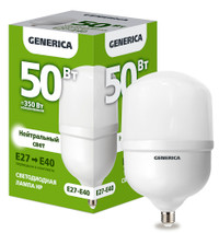 Лампа светодиодная HP 50Вт 230В 4000К E27-E40 GENERICA (IEK) LL-HP-50-230-40-E27-E40-G