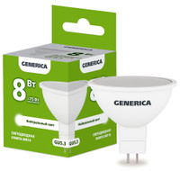 Лампа светодиодная MR16 софит 8Вт 230В 4000К GU5.3 GENERICA (IEK) LL-MR16-08-230-40-GU5-G