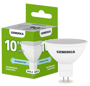 Лампа светодиодная MR16 софит 10Вт 230В 6500К GU5.3 GENERICA (IEK) LL-MR16-10-230-65-GU5-G