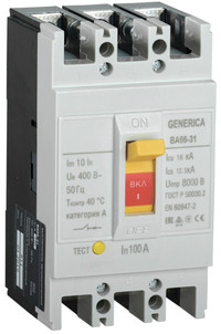 Выключатель автоматический ВА66-31 3Р 100А 18кА GENERICA (IEK) SAV10-3-0100-G