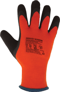Перчатки утепленные из акрила со вспененным латексным покрытием, цвет красный/черный, ArmProtect 6300W р.10 (Азбука Защиты) 4631161387660