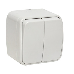 Выключатель Минск двухклавишный ОП 10А белый (EKF) EGV10-023-10