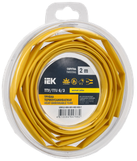 Трубка термоусадочная ТТУ нг-LS 6/3 желтая (2м/упак) IEK (IEK) UDR12-006-003-002-K05-T
