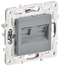 SKANDY Розетка компьютерная двойная RJ45 кат.5E SK-K03Gr серый IEK (IEK) SK-K20-1-K03