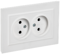 BRITE Розетка 2-местная без заземления без защитных шторок 10А в сборе РС12-2-БрАБ арктический белый IEK (IEK) BR-R20-10-K91-F