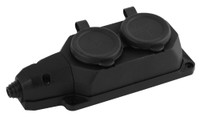 Колодка каучуковая с/з 2гн 16A IP44 черная        K-2e-B-IP44 (ЭРА) Б0044544