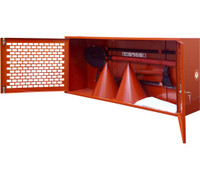 Щит пожарный закрытый ПРЕСТИЖ комплект (полотнище 2х1,5м., вес 0,8 кг., лом, багор, топор, лопата, 2ведра) (Пожтехника Центр) 613-08