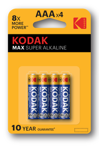 Батарейка Kodak LR03-4BL MAX SUPER Alkaline [K3A-4] (40/200/32000) (KODAK) Б0005124