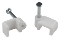 Скоба пластиковая крепежная плоская 7 мм белая NO-225-284 (10 шт/уп) (ЭРА) Б0066612