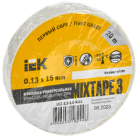 Изолента ПВХ белая 15мм 20м (IEK) UIZ-13-10-K01