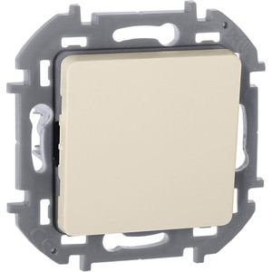 Выключатель 1-клавишный проходной 10АХ безвинтовое крепление слоновая кость INSPIRIA (IEK) 673651