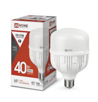 Лампа светодиодная LED-HP-PRO 40Вт 230В Е27 с адаптером E40 4000К 3800Лм IN HOME (IN-HOME) 4690612031095