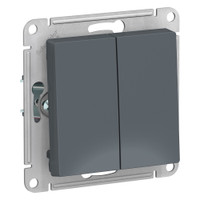 Выключатель двухклавишный ATLASDESIGN схема 5 10АХ механизм грифель (Systeme Electric) ATN000751