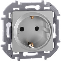 Розетка 1-местная с заземлением с защитными шторками 16А алюминий INSPIRIA (IEK) 673732