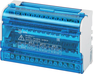 Шины на DIN-рейку в корпусе (кросс-модуль) ШНК 4х15 3L+PEN (ЭРА) Б0043935