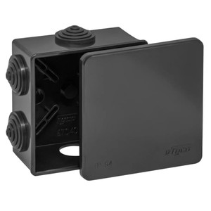 Коробка распределительная для открытой проводки, 85х85х40мм (черная) УХЛ1 (RUVinil) 67040Ч