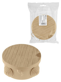 Распаячная коробка ОП D85х40мм, крышка, сосна, IP54, 4вх. инд. штрихкод (TDM ELECTRIC) SQ1401-0702