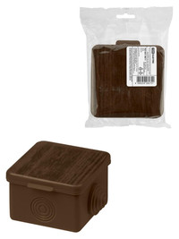 Распаячная коробка ОП 65х65х50мм, крышка, бук, IP54, 4вх. инд. штрихкод (TDM ELECTRIC) SQ1401-0611