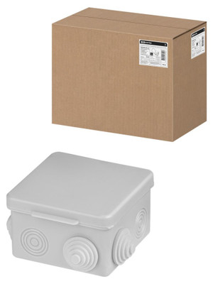 Распаячная коробка ОП 80х80х50мм, крышка, IP54, 7 входов (TDM ELECTRIC) SQ1401-0112