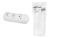 Колодка розеточная 3 гнезда 2П б/з 10А 250В белая серии Народная (TDM ELECTRIC) SQ1806-0416