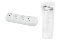 Колодка розеточная 4 гнезда 2П б/з 10А 250В белая серии Народная (TDM ELECTRIC) SQ1806-0419