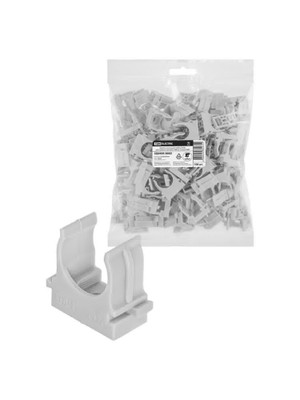 Крепеж-клипса для трубы 20 мм для прямого монтажа 100 шт. серая TDM (TDM ELECTRIC) SQ0405-8002