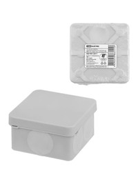 Распаячная коробка двухкомпонентная ОП 70х70х40 мм IP66 6 вх. серая инд. штрихкод TDM (TDM ELECTRIC) SQ1401-2511