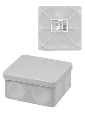 Распаячная коробка двухкомпонентная ОП 100х100х50 мм IP66 8 вх. серая инд. штрихкод TDM (TDM ELECTRIC) SQ1401-2513